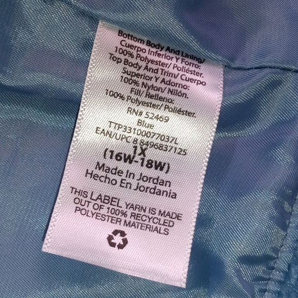 🆕Time & Tru Mix Media Teddy Sherpa Cropped Shacket Blue Ocean Size 1X (16W-18W) - Picture 7 of 9